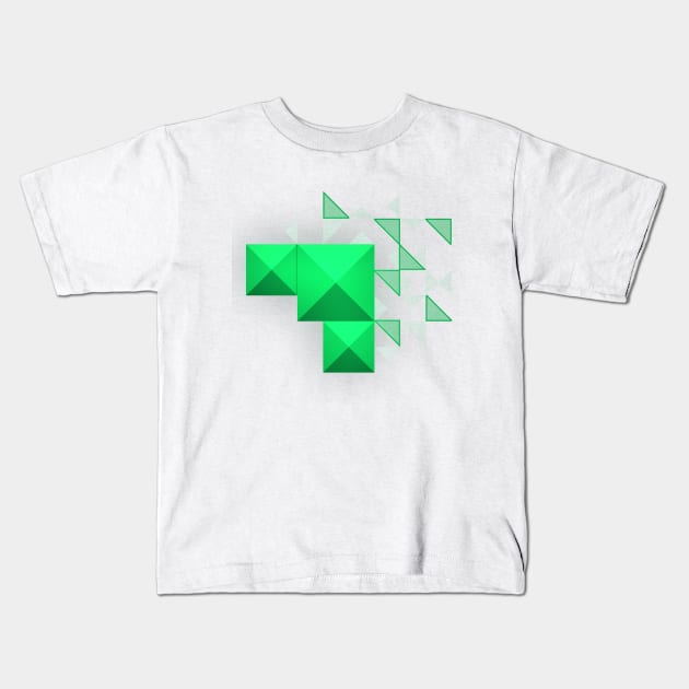 Green Pyramids Kids T-Shirt by PrittsMotion